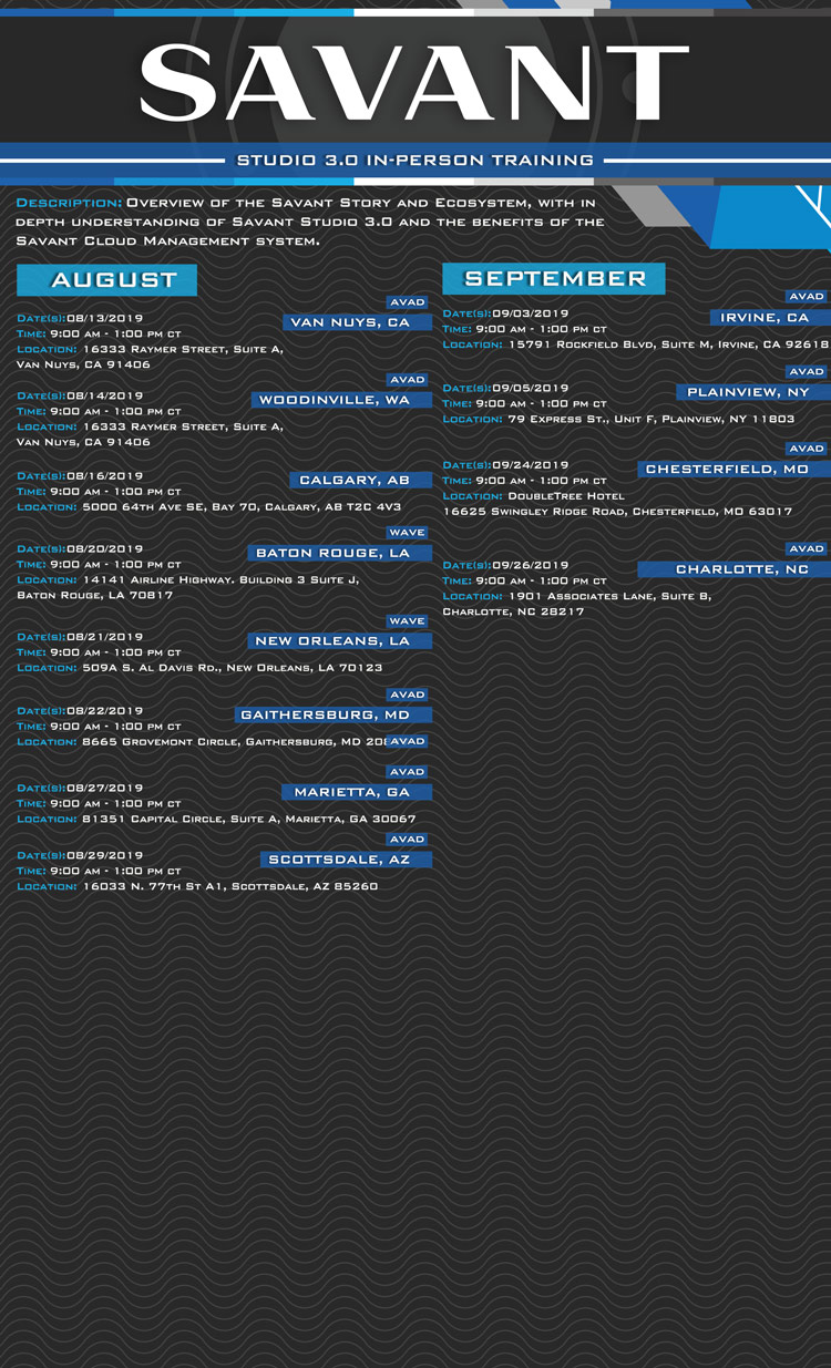 SAVANT Events Page SAVANT Events Page